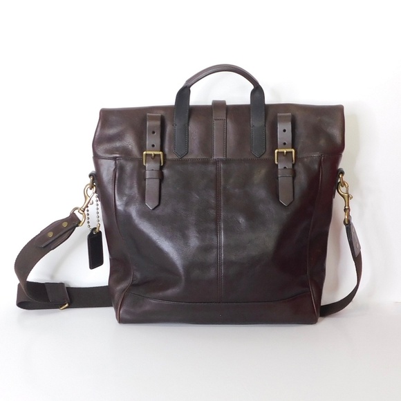 Vintage COACH Brown Leather Messenger Bag Crossbody Briefcase Academia Teacher - Picture 6 of 11